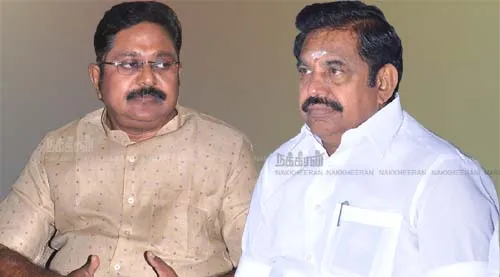 ttv dhinakaran - edappadi palanisamy